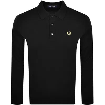 Fred Perry Long Sleeve Knit Polo Black