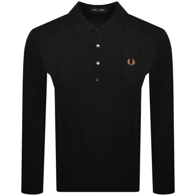 Fred Perry Long Sleeve Knit Polo Black