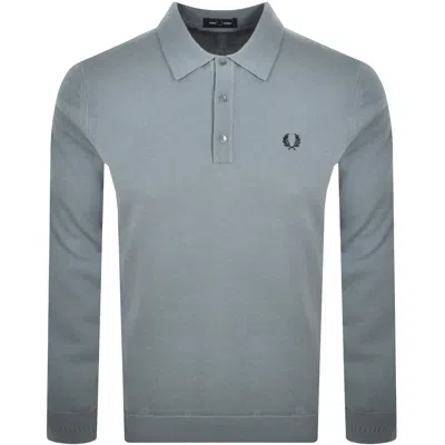 Fred Perry Long Sleeve Knit Polo Stockport Blue