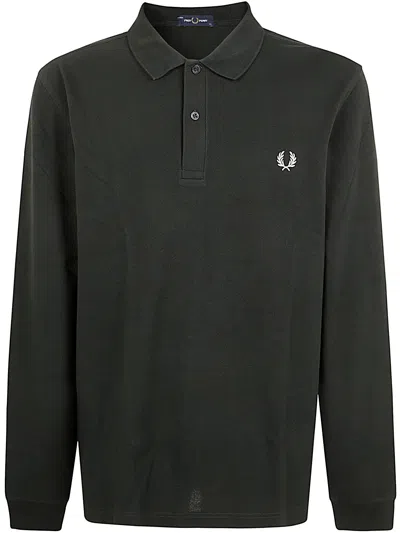 FRED PERRY LONG SLEEVE PLAIN FRED PERRY SHIRT,M6006 095 T50 NIGHT GREEN SNWKT