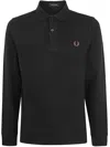 Fred Perry Embroidered Long-sleeve Polo Shirt In Gold