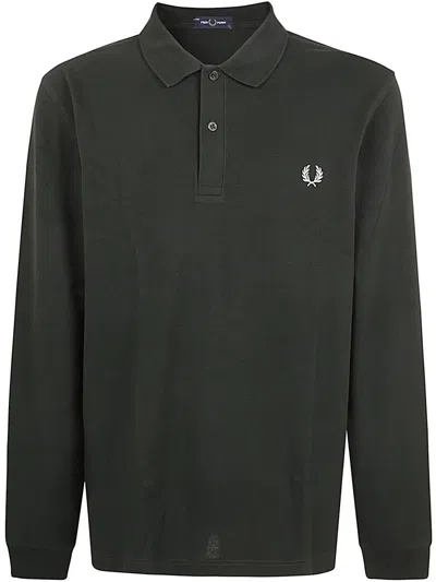 Fred Perry Long Sleeve Plain Shirt Clothing In Black