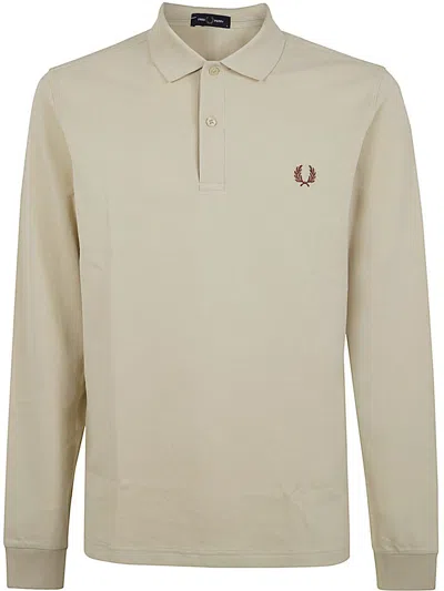 Fred Perry Long Sleeve Plain Shirt Clothing In Neutral