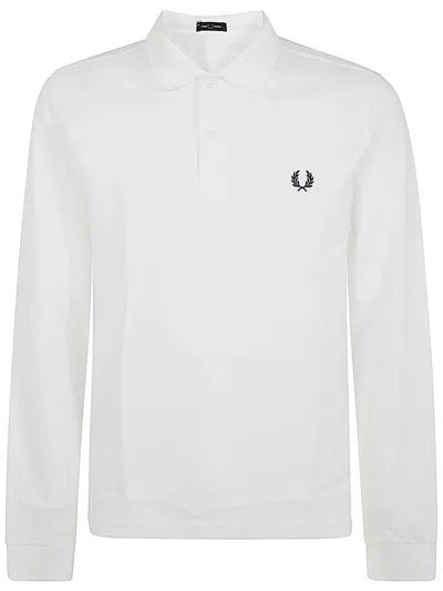 Fred Perry Mens Long Sleeve Polo Shirt In White Mens Clothing