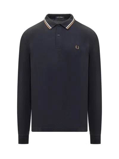 Fred Perry Long Sleeve Polo In Blue