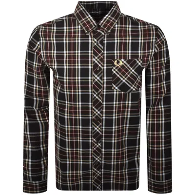 Fred Perry Long Sleeve Tartan Shirt Black