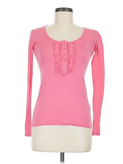 Pre-owned Fred Perry Long Sleeve T-shirt In Pink