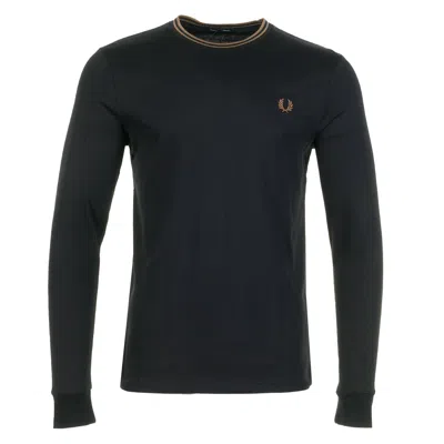 Fred Perry Long Sleeve Twin Tipped T Shirt Black