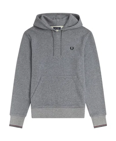 Fred Perry Long-sleeved Hooded Sweater In Gray