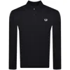 Fred Perry The Polo Collar Long Sleeve Shirt In Navy