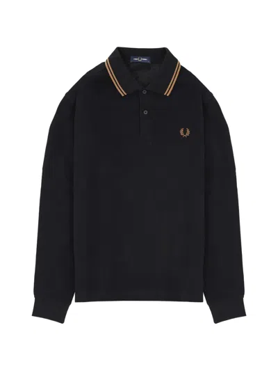 Fred Perry Polo Shirt In Cotton With Contrasting Profiles In Black