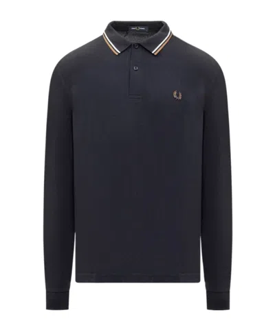 Fred Perry Long-sleeved Polo Shirt In Black
