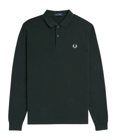 Fred Perry Long-sleeved Polo Shirt In Black