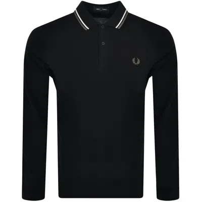 Fred Perry Long Sleeved Polo T Shirt Black