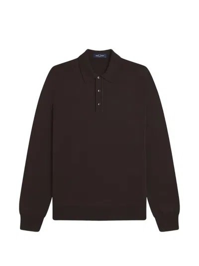 Fred Perry Long-sleeve Polo Shirt In Brown