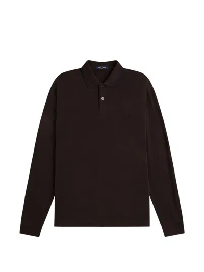 Fred Perry Long-sleeve Polo Shirt In Brown
