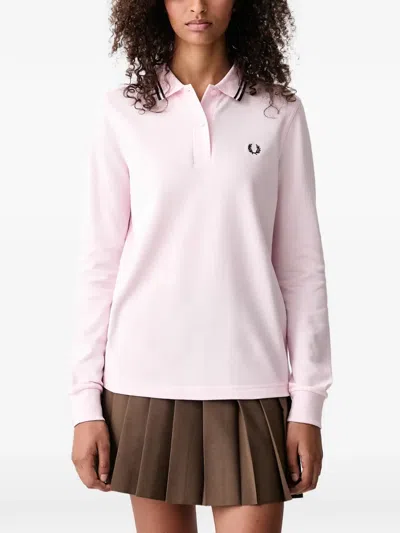 Fred Perry Long-sleeve Polo Shirt In Pink