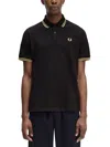 Fred Perry Polo Shirt With Contrast Trim And Collar In Black