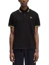 Fred Perry Polo Shirt With Contrast Trim And Collar In Black