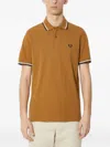 Fred Perry Cotton Polo Shirt With Logo In Brown