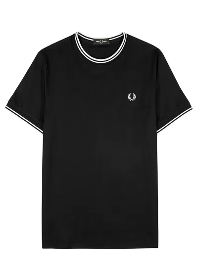 FRED PERRY FRED PERRY M1588 BLACK COTTON T-SHIRT
