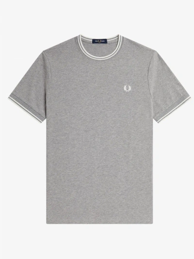 FRED PERRY FP TWIN TIPPED T-SHIRT,M1588.C 094 420 STEEL MARL