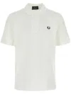 Fred Perry Embroidered-logo Cotton Polo Shirt In White Fabric