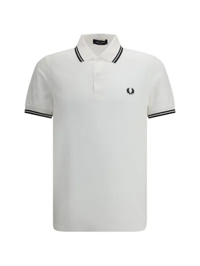 Fred Perry M3600 Twin Tipped Cotton Polo Shirt In White