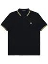 Fred Perry Polo Shirt With Contrast Trim And Collar In Blue