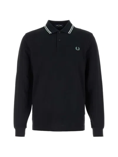 Fred Perry M3636 Long-sleeve Polo Shirt In Black