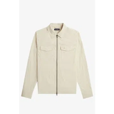 Fred Perry M5684 Zip Overshirt Oatmeal In Neutral