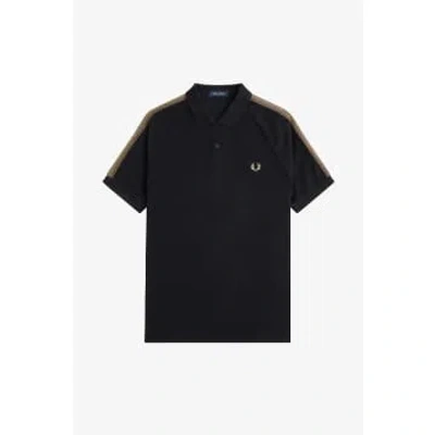 Fred Perry M7728 Crochet Taped Polo Shirt Black