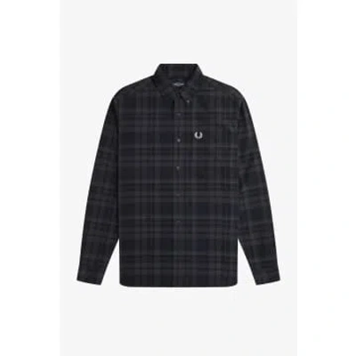 Fred Perry M7775 Tonal Tartan Shirt Black/grey