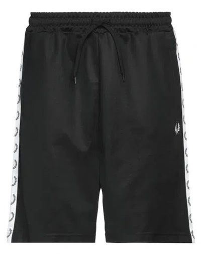 Fred Perry Man Shorts & Bermuda Shorts Black Size S Recycled Polyester, Cotton, Polyester