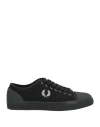 Fred Perry Canvas Sneakers With Logo Embroidery In Black