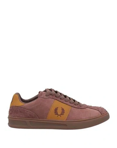 Fred Perry Man Sneakers Chocolate Brown Size 9 Leather
