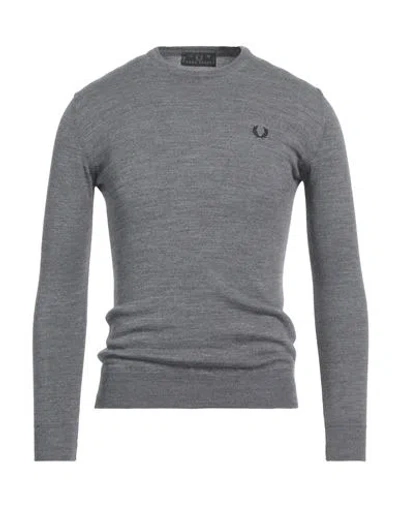 Fred Perry Man Sweater Grey Size L Cotton In Gray