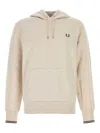 Fred Perry French Terry Cotton Hoodie With Iconic Laurel Wreath Embroidery In 中性色