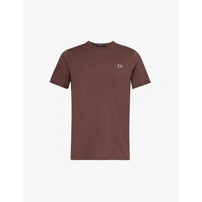 Fred Perry Mens Carrington Road Brick Ringer Logo-embroidered Cotton-jersey T-shirt