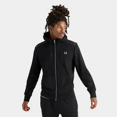Fred Perry Men's Full-zip Hooded Sweatshirt In Black