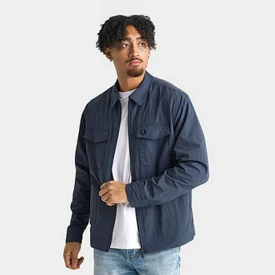 Fred Perry Men's Full-zip Overshirt In Blue