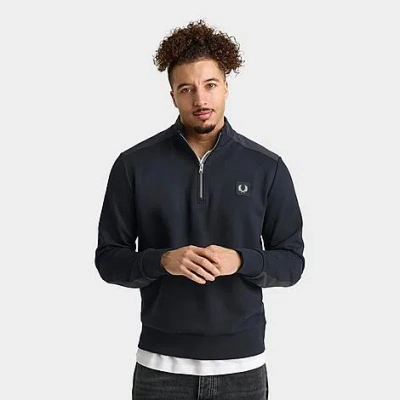 Fred Perry Men's Half-zip Sweatshirt In Black