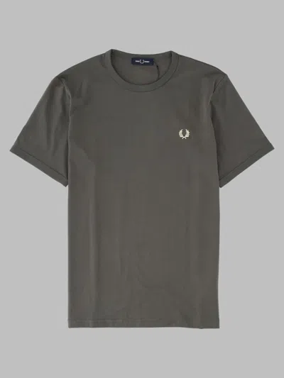 Fred Perry Men's Logo T-shirt In 100% Cotton In Charcoal
