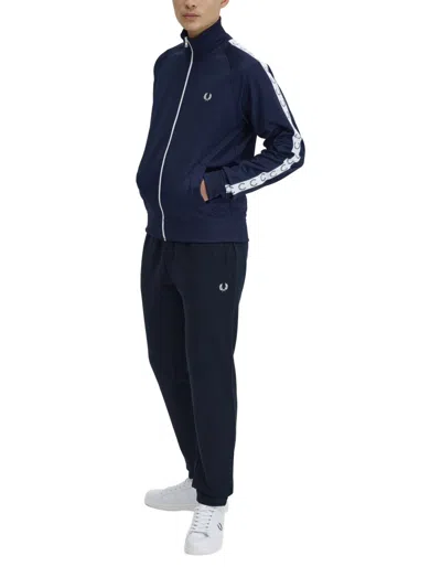 Fred Perry Men's Recycled Polyester & Cotton Sports Jacket In Blue