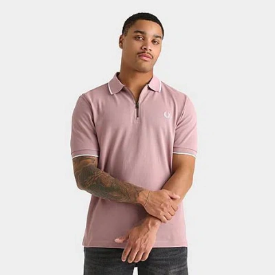 Fred Perry Men's Zipped Polo Shirt In Pink