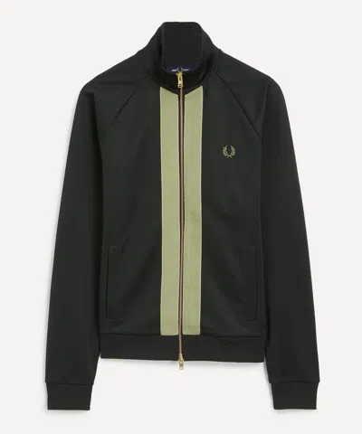 Fred Perry Mens Chenille Tape Track Jacket In Green