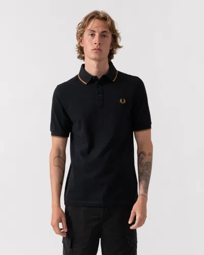 Fred Perry Mens Collar Stand Polo Shirt In Black