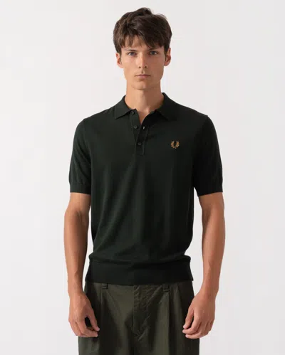 Fred Perry Mens Cotton Knitted Shirt In Green