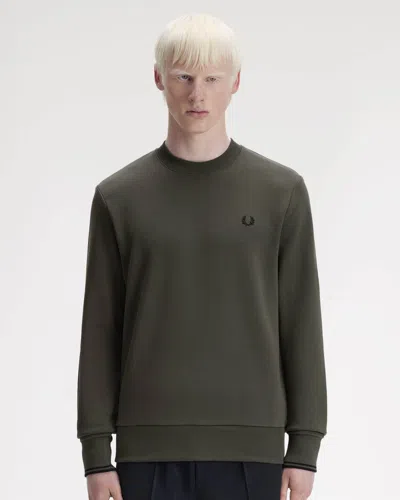 Fred Perry Mens Crew Neck Sweatshirt In Green