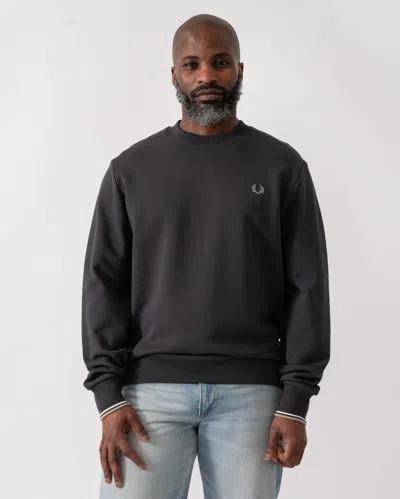 Fred Perry Mens Crew Neck Sweatshirt In Black